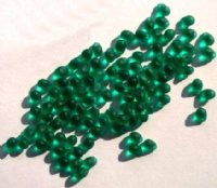 100 4mm Matte Emerald Drops
